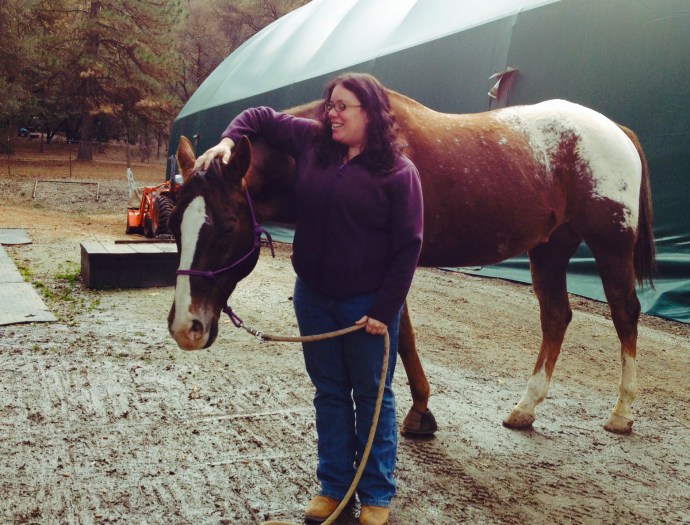 Resting my hand on Rocky's relaxed poll